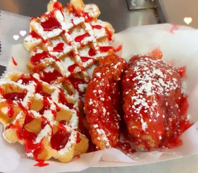 Strawberry Hot Honey Waffle Plate