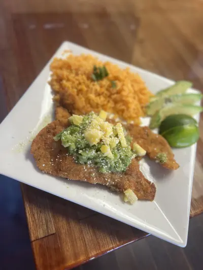 Breaded Milensa chicken dinner